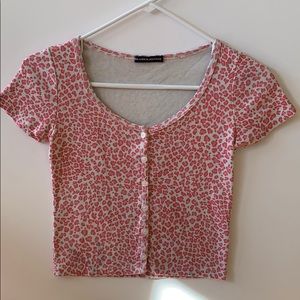 Brandy Melville Pink Cheetah Zelly Top